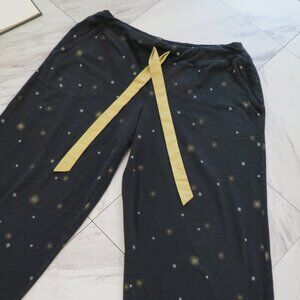 Winter Clearance!! Soma Women's Lounge Pants, Black Starburst Black and Gold, M